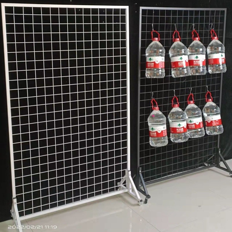 地摊货架铁艺落地可移动市饰品作品展示摆摊收纳网格展示架批发包