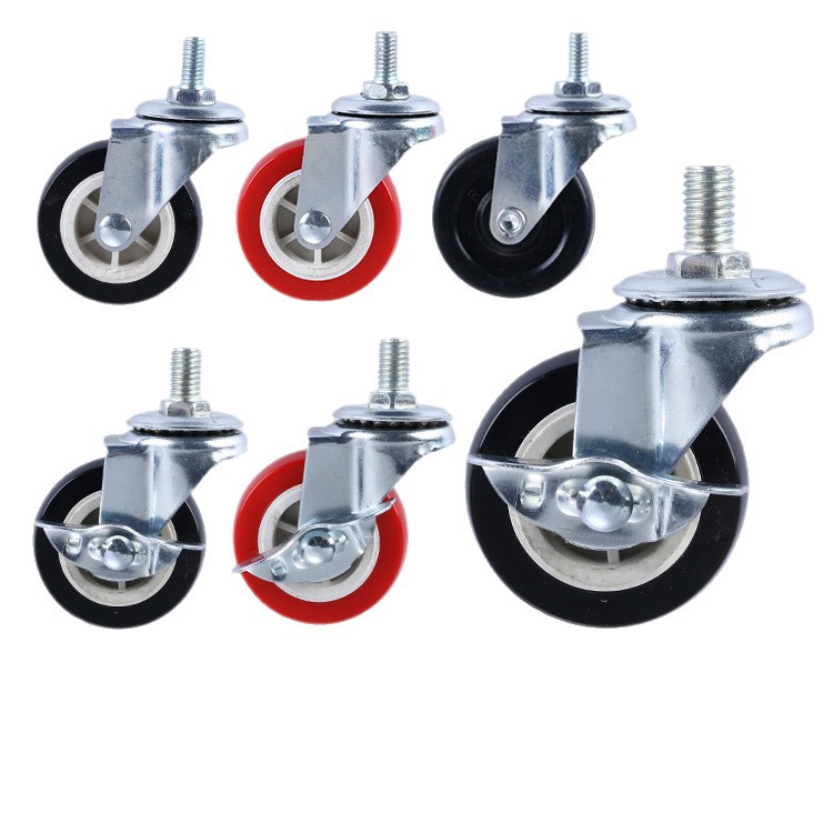 厂家直销丝杆滑轮多尺寸万向轮货架工业推车轮子带刹车脚轮批发