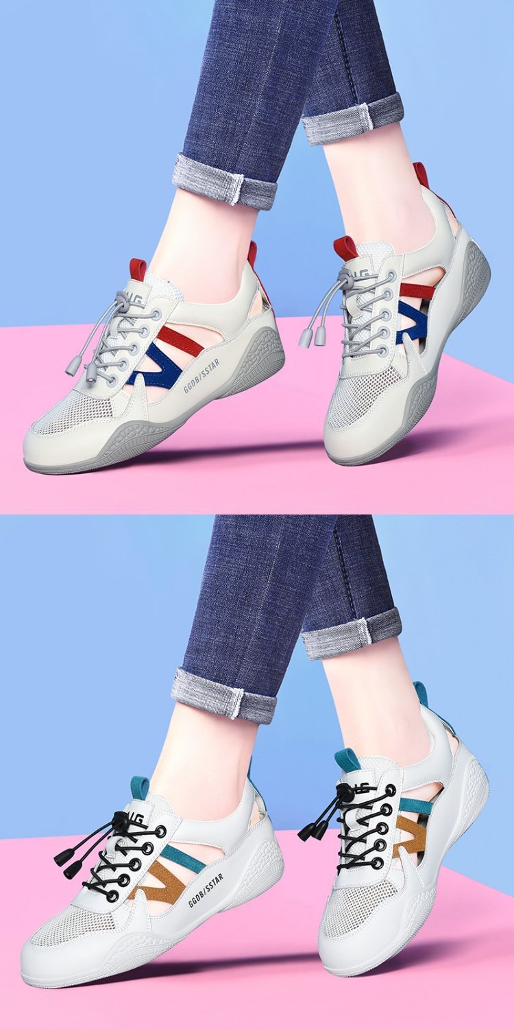Giày sneaker nữ da thật đục lỗ thoáng khí đế bệt — B5-05=giá trị thông số Kd, (cài 2), Mễ Lam 1061 (kiểu chạm rỗng mùa hè), Nâu gạo 58.380 (kiểu xuân thu), Gạo xám 58.380 (kiểu xuân thu) chi tiết 6