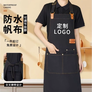 帆布围裙定制印字防水防油工作服耐脏一件起批发厨房家用简约