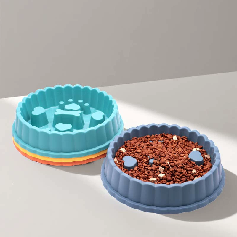 Большая миска для медленного кормления домашних животных для собак, миска для риса для собак, предотвращающая опрокидывание, миска для медленного кормления для средних и крупных собак, предотвращающая удушье, посуда для корма для собак