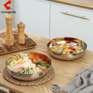 304 Stainless Steel Thick Salad Bowl, Salad Plate, Mixing Bowl and Noodle Bowl