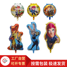 跨境儿童卡通疯狂动物城朱迪尼克柯尔特派对装饰布置铝膜氦气球