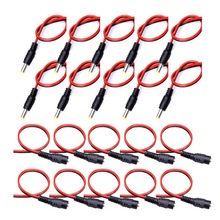 10PCS 5.5x2.1mm 24CM 12V 5A DC Power Male Female Jack Cable