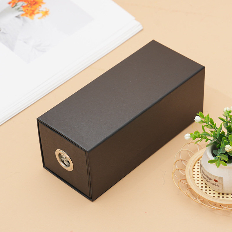 厂家直销现货抽屉式太阳镜纸盒黑色近视墨镜收纳盒烫金LOGO定 制