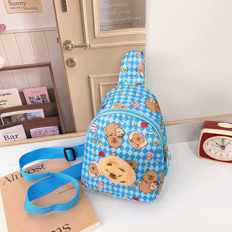 Bolso de niños encantador, bolso de mochila infantil de dibujos animados, bolso de cambio para bebés extranjeros, bolso de pecho de niña al aire libre