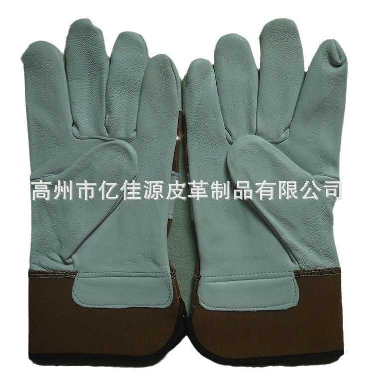 厂家直销氩弧焊羊皮白色司机手套 防割耐磨舒适劳保手套批发