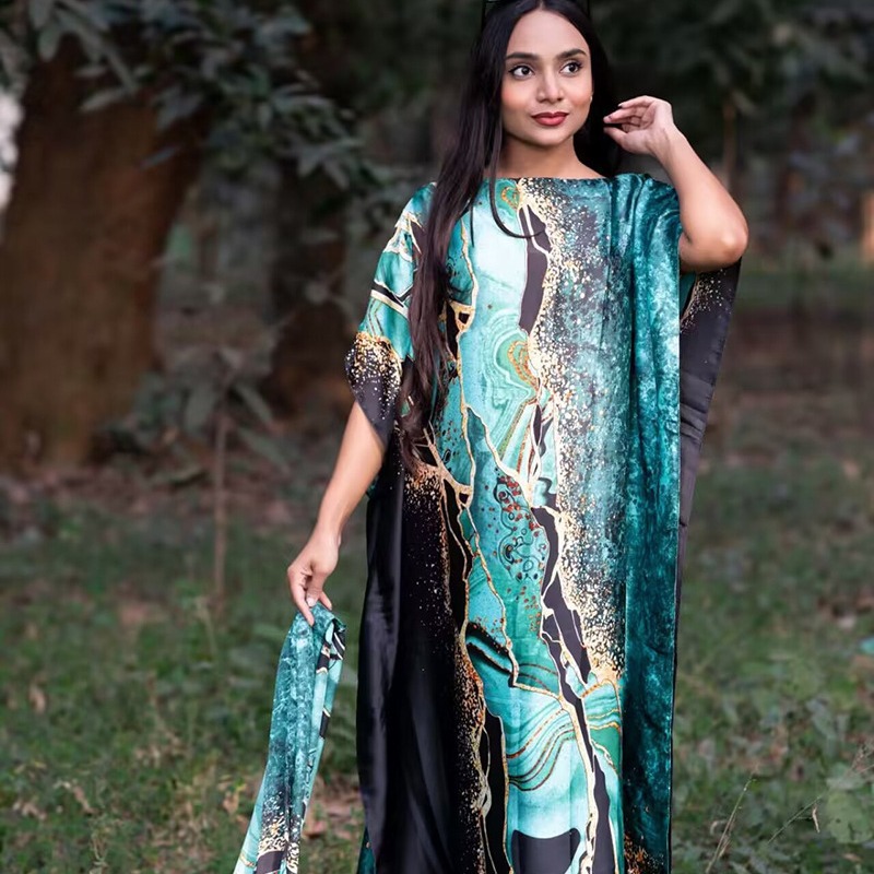 2025 primavera y verano nuevo Amazon venta rápida ropa malaya camisa de arena imitación seda brocado ropa de protección solar de vacaciones de playa