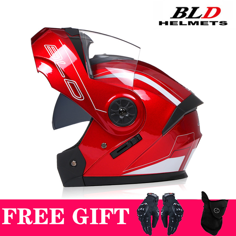 Visor Half Helmet, Motuoche Motosiklet kaskı (dəbilqə) - red-flower-transparent-visor-gift-mask-gloves-s55-56