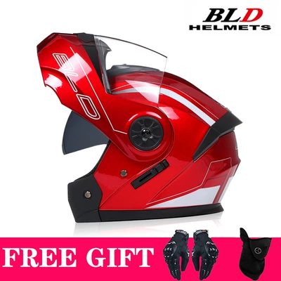 Motosiklet kaskı (dəbilqə) — Helmets, Exclusively for Cross-Border Sales - red-flower-transparent-lens-comes-with-mask-gloves-s55-56