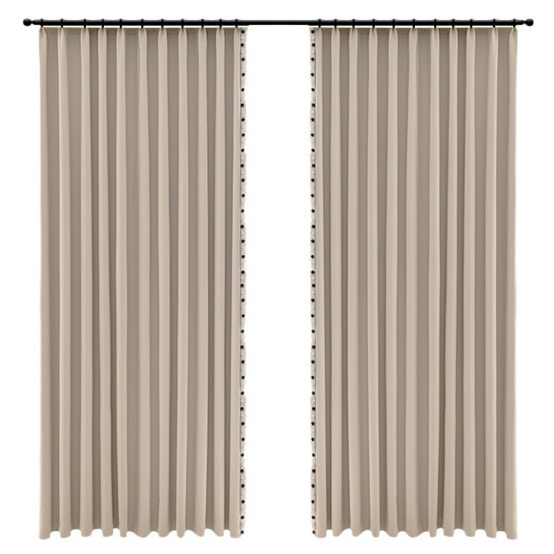 Cortinas de alquiler de color crema, balcón de dormitorio moderno, protección solar, aislamiento térmico, ventana salediza, cortinas cortas, cortinas opacas sin perforación, productos terminados