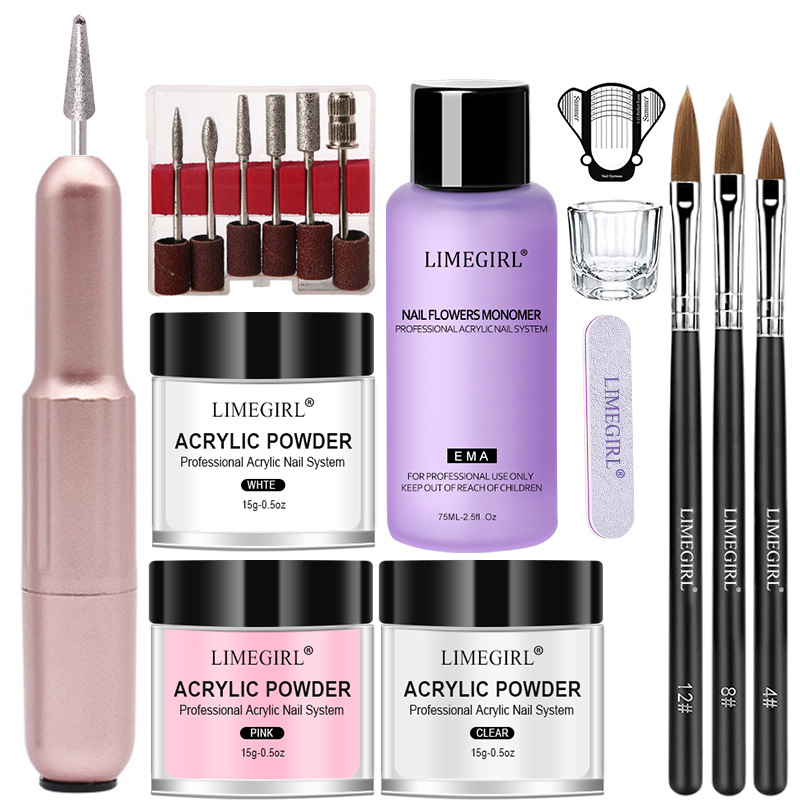 Set de Polvo de Cristal para Uñas Amazon, Set de Pulido para Principiantes, Set Completo con Herramientas de Uñas