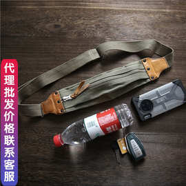 美式复古军式风胸包做旧帆布配头层牛皮休闲运动斜挎包随身手机包