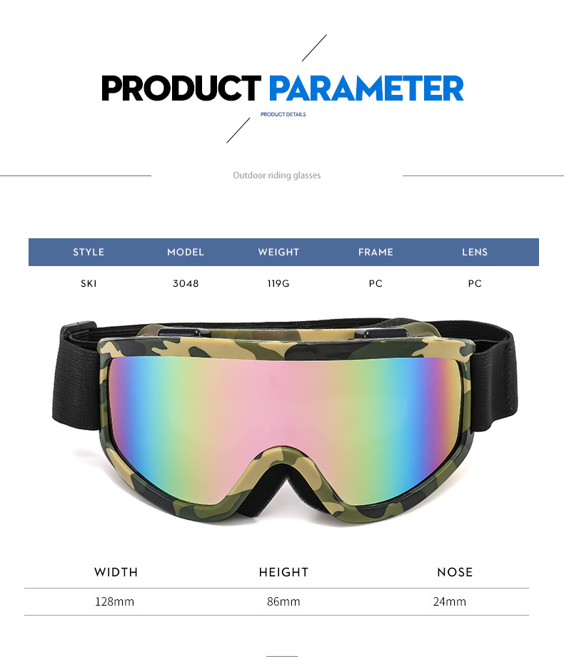 New Double Layer fog Mountaineering Ski Glasses Outdoor Large Frame Anti Wind Sand Colorful Polarized Sports_voghion.com