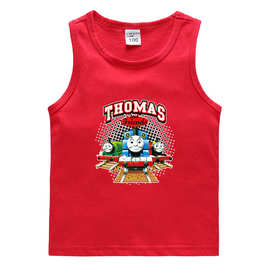 托马斯火车夏装儿童背心棉质休闲打底衫吸汗糖果中小童无袖汗衫