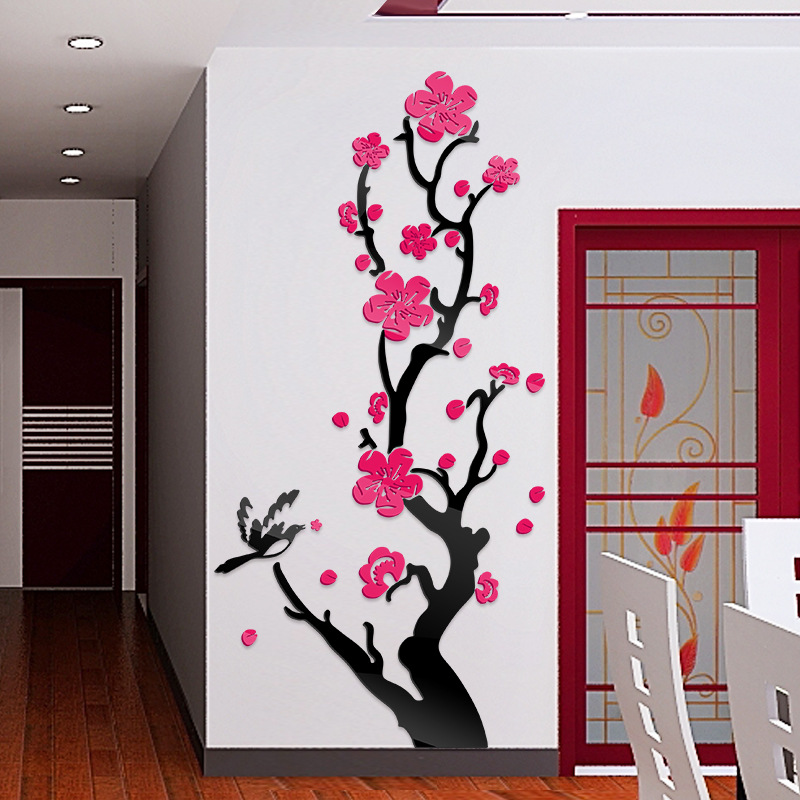 M279梅花喜鹊树玄关客厅电视墙中国风背景装饰贴画