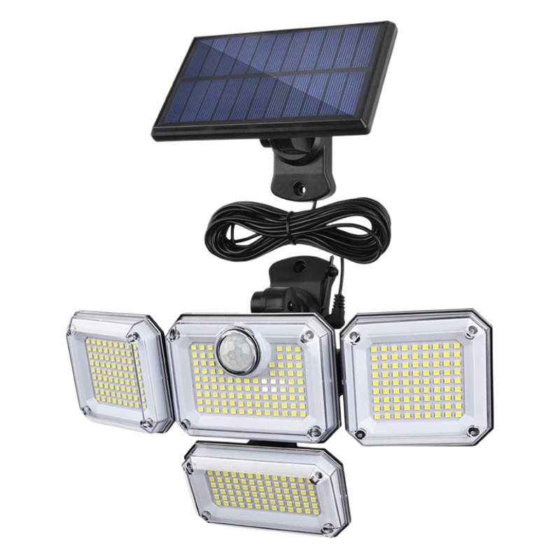 Solar LED automático split impermeable Lámpara Del Sensor Del Cuerpo Humano de control remoto inteligente lámpara de iluminación al aire libre lámpara de pared del hogar