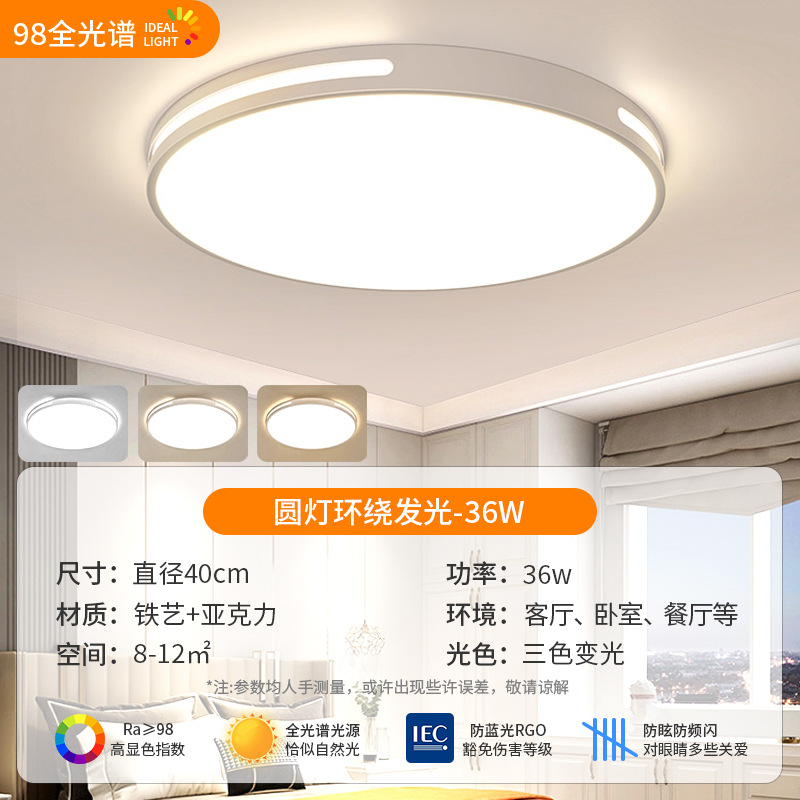 [풀 스펙트럼 눈 보호 98 연색성 직경 40CM-36W 3톤 조명