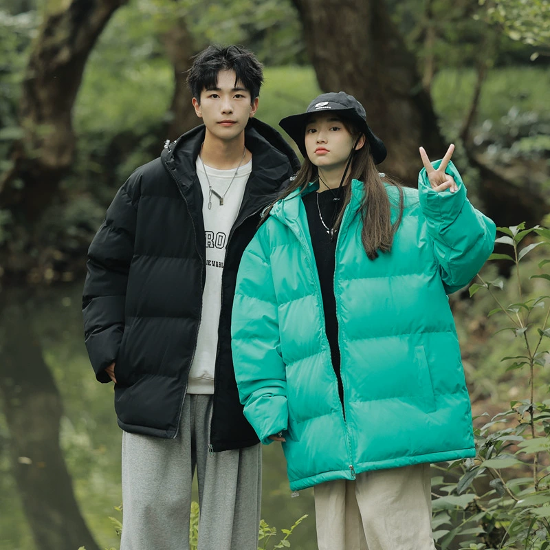 Мужская однотонная зимняя куртка с капюшоном на хлопковой подкладке, свободная утепленная куртка на флисовой подкладке, теплый пуховик Charge