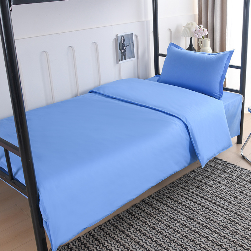 Cotton Three-Piece Set for Staff Dormitory, Quilt Cover, Bed Sheet, School Student Bedding, Multi-Piece Set, Quilt, Bedding Wholesale