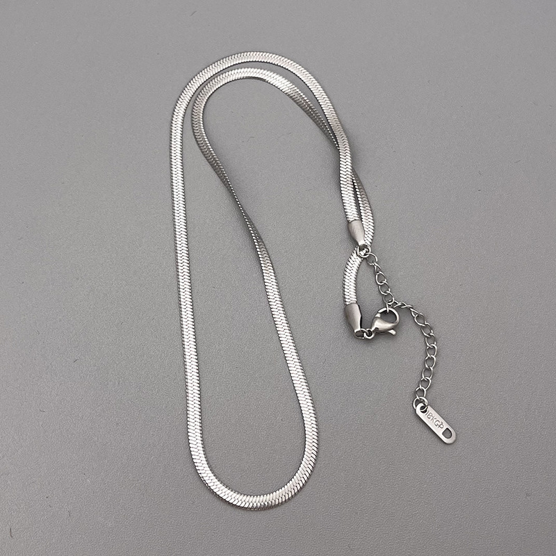 Titanium Steel Material Simple Style Geometric Solid Color Titanium Steel Necklace 1 Piece