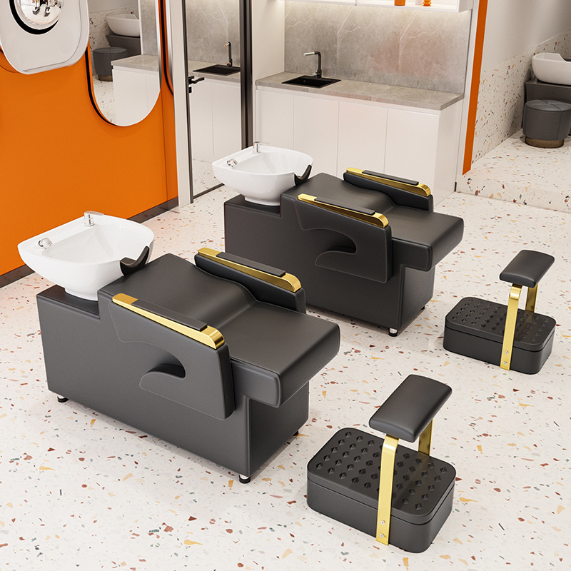 Fábrica personalizada al por mayor peluquería lavabo cama de cabello salón especial cuenca cerámica cama cama de tratamiento de cabello cama de lavado peluquería
