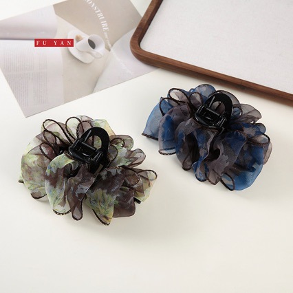 Korean Style Chiffon Organza Hair Clip, Fashionable Lace Hairpin, New Spring and Summer Simple Hair Accessory