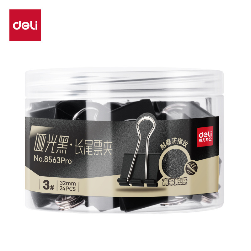 Delikie mate negro cola larga clip de boletos multi-especificaciones opcionales 8565Pro5 # clip ancho 19MM clip de cola de balboa
