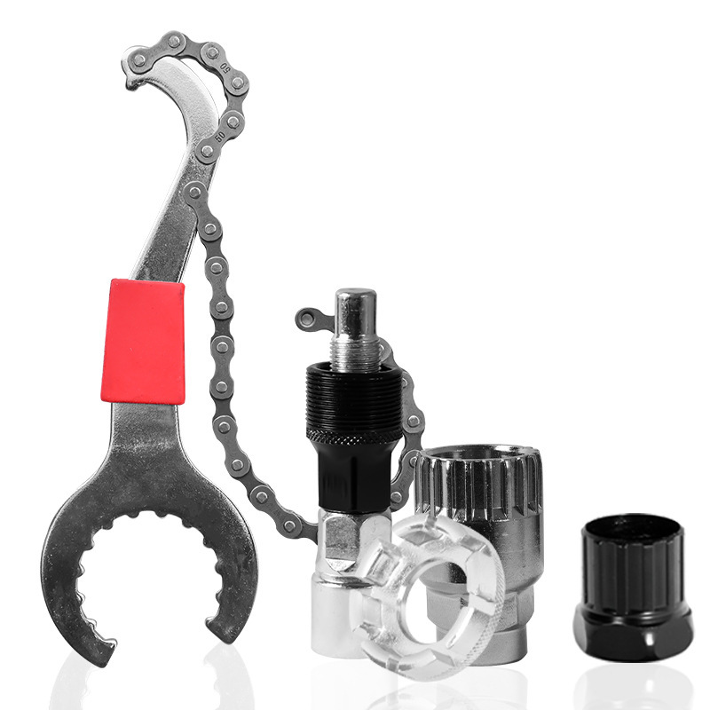 Eje central integrado volante fijo cola gancho llave tres en uno/bicicleta mantenimiento herramienta traje