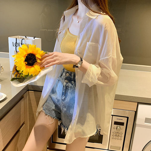 Summer Sun-Dried 2025 New Fashion Loose Coat Breathable Chiffon Cardigan Versatile Korean Women's Blouse Trendy