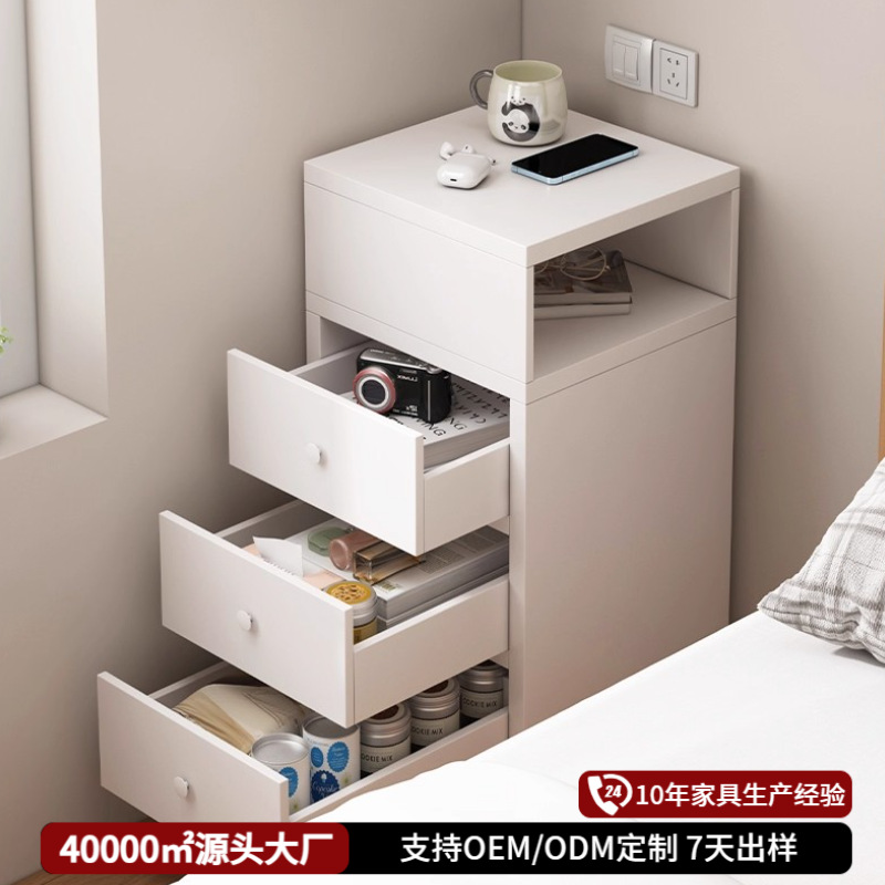 Personalizada super estrecha meseta de cabecera simple moderna casera estante de almacenamiento de hendidura móvil mini gabinete de almacenamiento