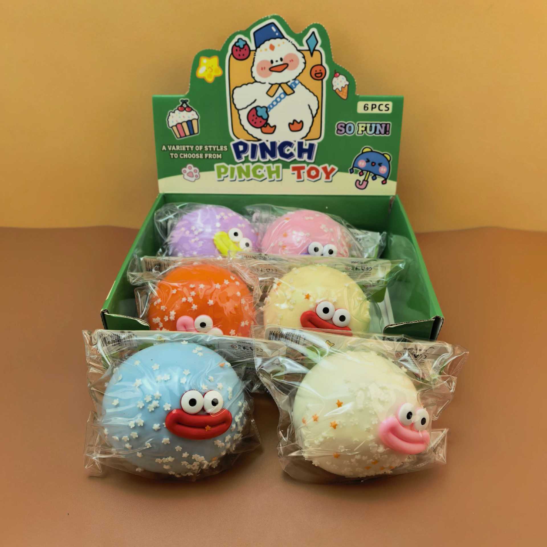 12cm funny balls, 6 in a box