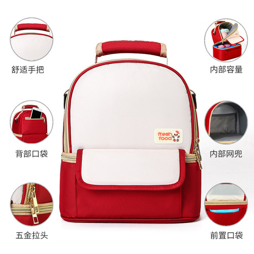 Multifunctional insulated back milk bag, double-layered bottle-preserving breast milk storage bag, refrigerated lunch bag for office workers with meals