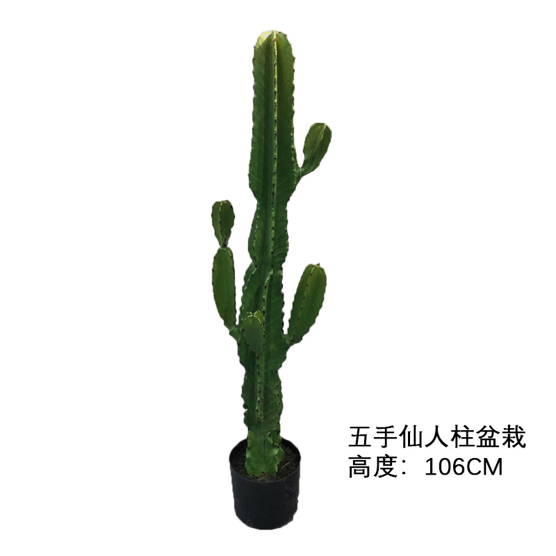 Simulación nórdica Planta verde Pilar de hadas Cactus grande piso interior sala de estar ropa tienda decoración de ventana