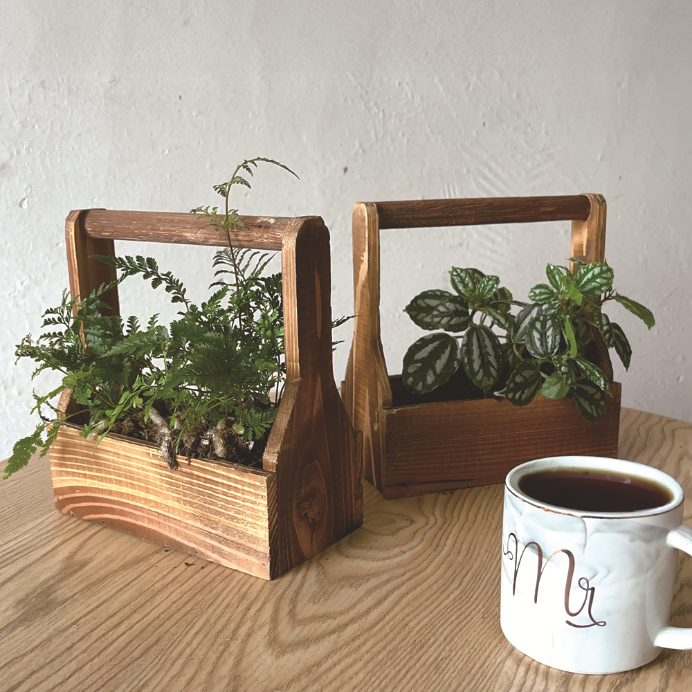 Cross Border New Product Rectangular Wooden Flower Pot Hanging Fleshy Flower Pot Handmade Garden Flower Pot Home Decoration Indoor and Outdoor 4