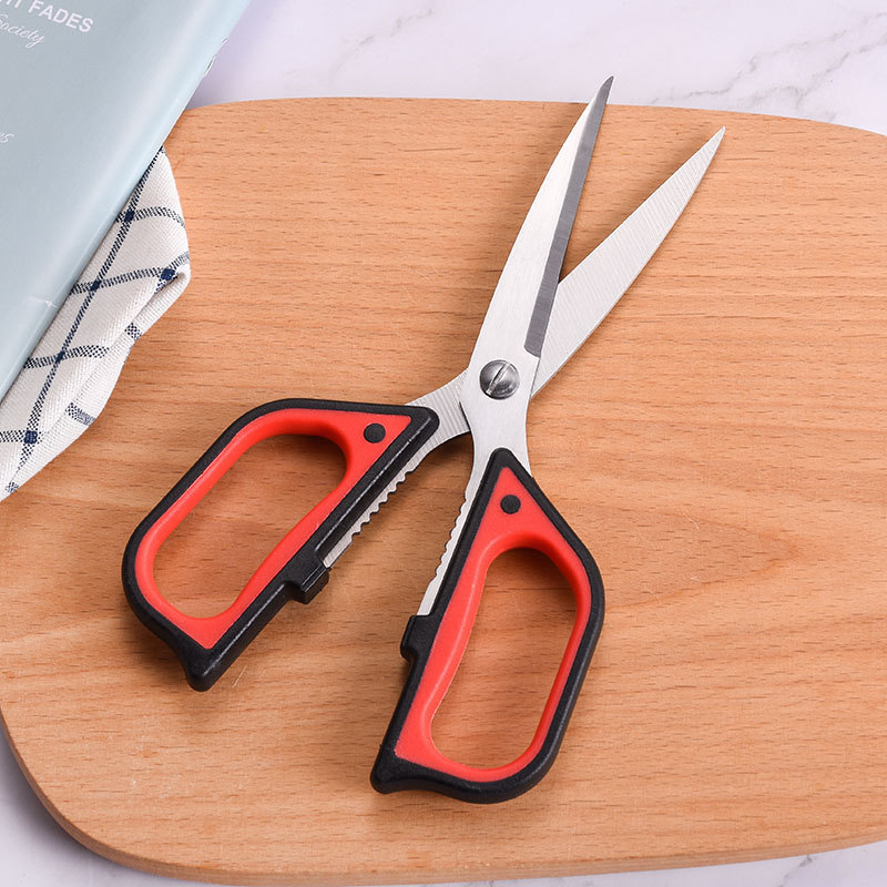 Fábrica al por mayor de acero inoxidable tijeras de hueso de pollo tijeras de oficina puntiagudas tijeras potentes tijeras de cocina multifuncionales para alimentos complementarios tijeras multiusos