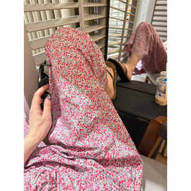 法式复古设计感少女碎花长裤睡裤女春秋款爆款2026可外穿棉绸裤子