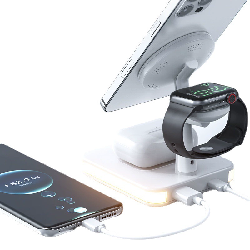 Apple, совместимая зарядка, мобильный телефон, три в одном, быстрая зарядка 15W