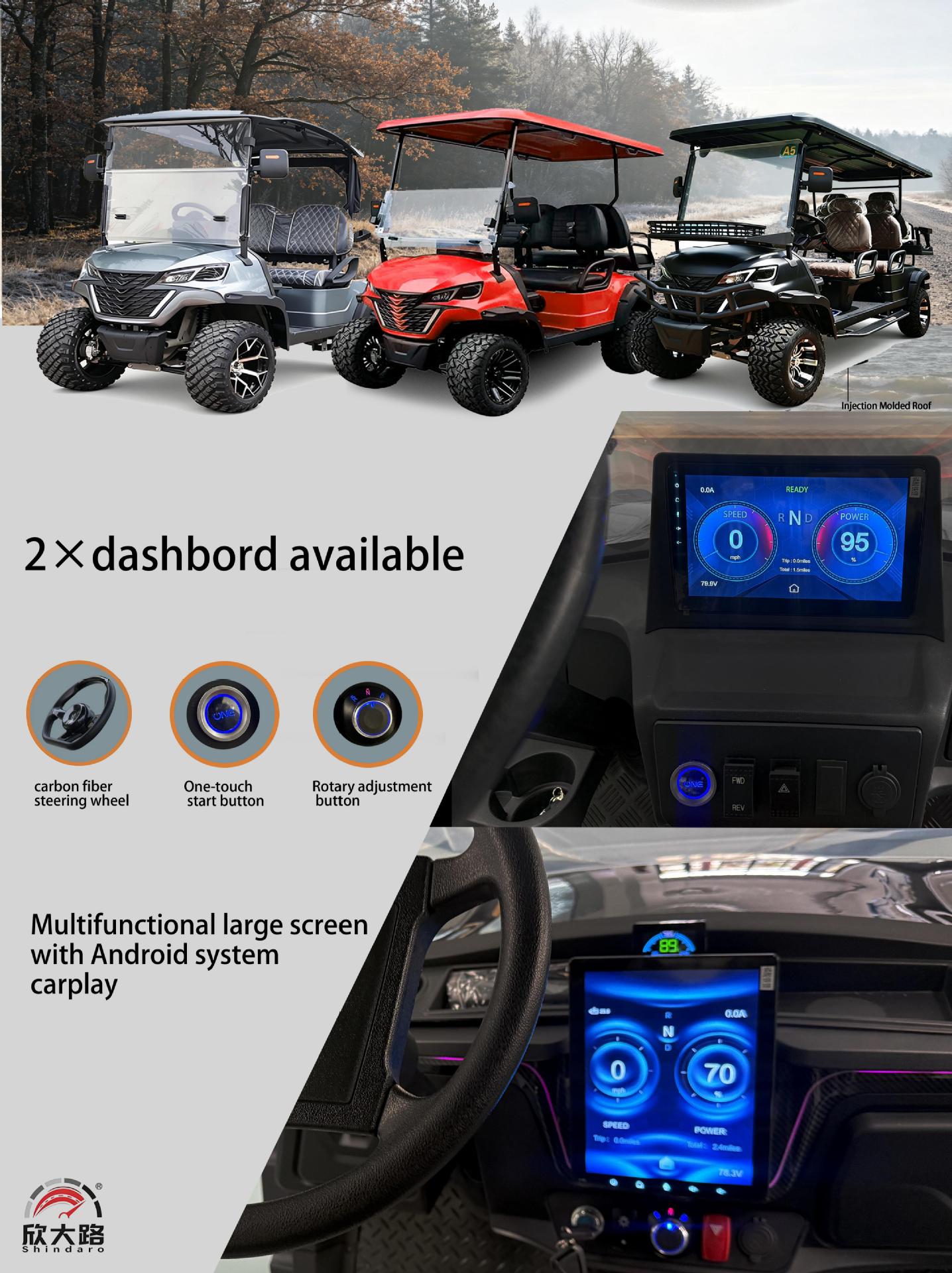 Four-Wheel Drive Electric Golf Cart, 2-Seater, 4-Seater, 6-Seater, Export Quality with 5-Year Warranty, High Horsepower, Long Range for Home Use