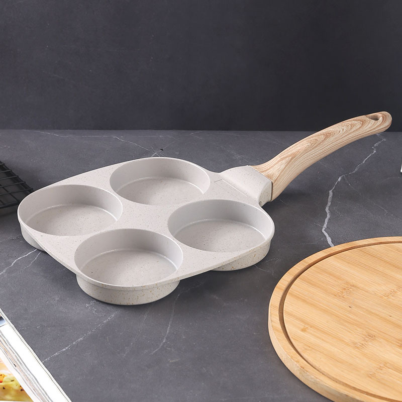 Ventas transfronterizas de hamburguesas de huevos caseras, pan de huevos antiadherente de doble fondo, salsa de desayuno de cuatro agujeros, horno electromagnético de gas