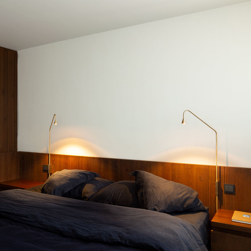Dormitorio muy creativo cabecera lámpara de cama mesa de cabecera piso simple viento moderno lámpara de pared Zhongshan led cabecera lámpara de piso norte
