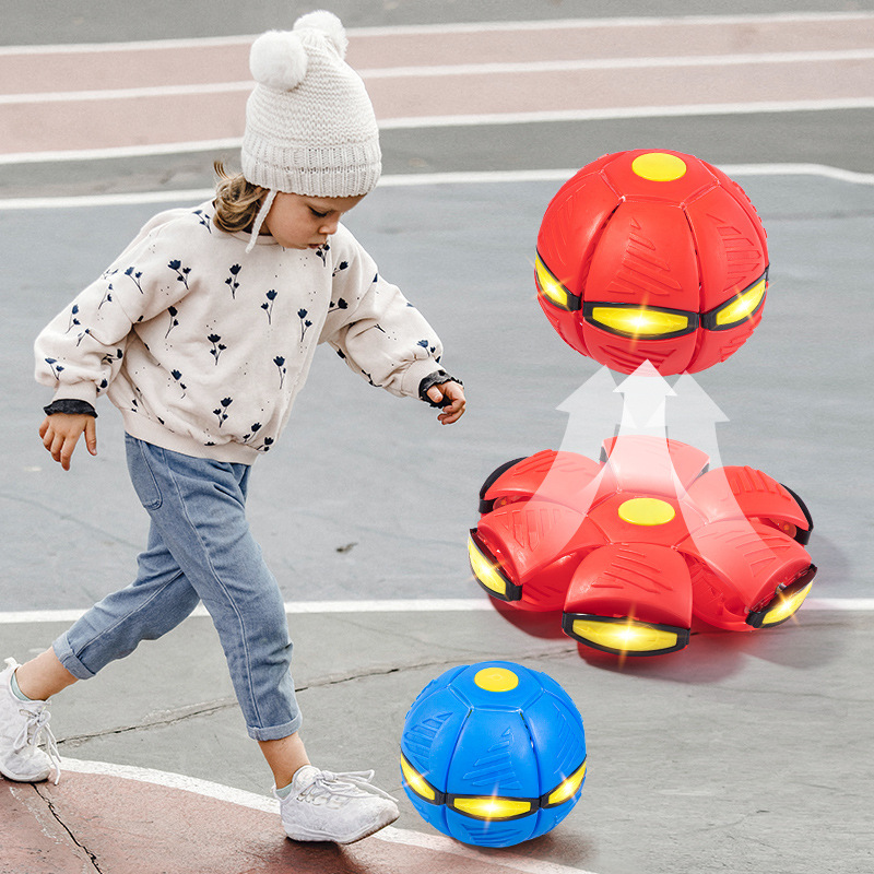 Internet celebrity elastic step ball deformation UFO ball foot step deformation luminous children's outdoor educational toy street stall hot sale