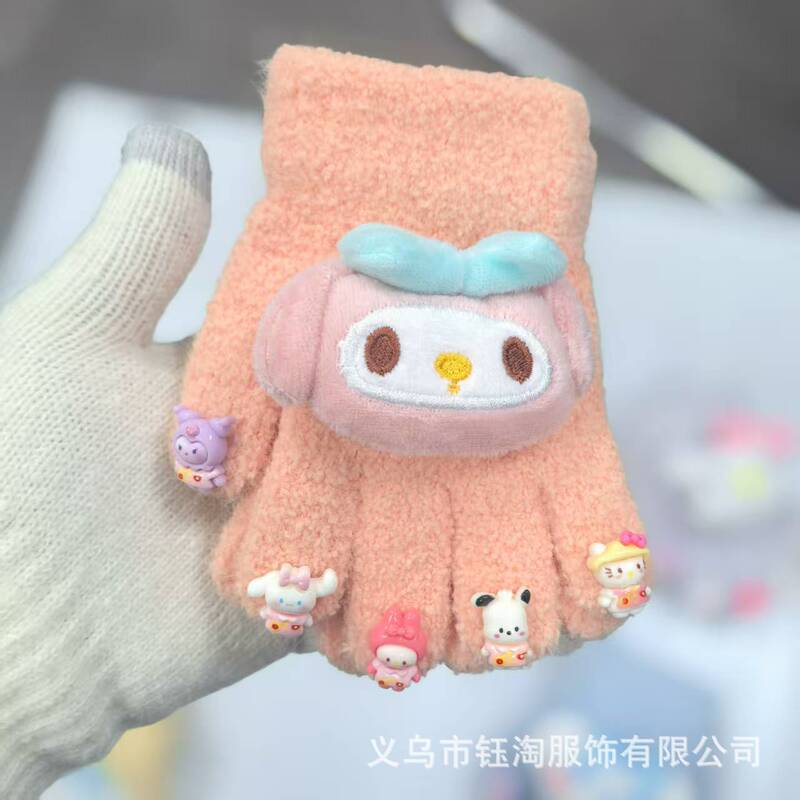 儿童可爱卡通手套冬季保暖防寒防冻男女童卡通宝宝加厚五指手套批|undefined