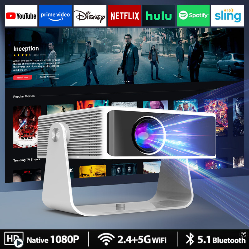 2025 High-Brightness Gimbal Projector Android Apple Same-Screen Projector Portable Outdoor Projector