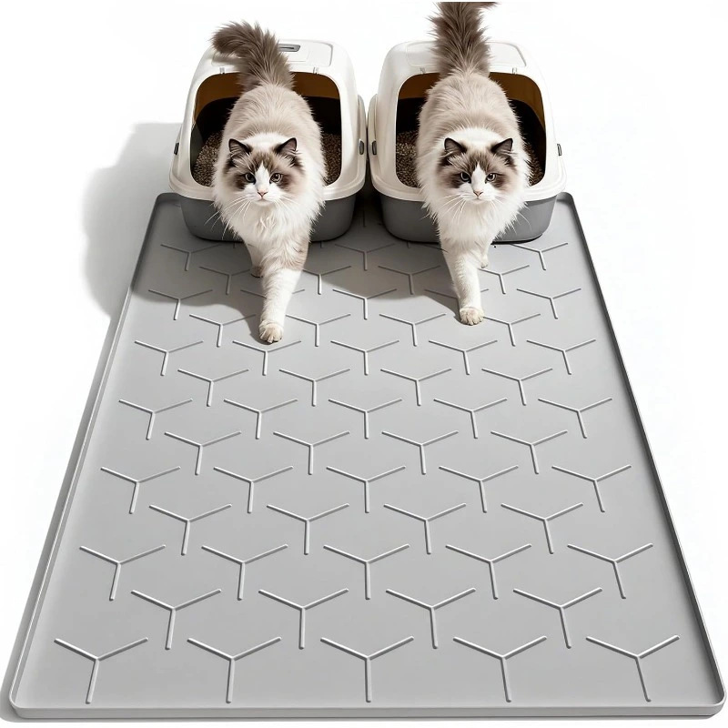 Pet Mat Silicone Cat Litter Mat Cat Paw Cleaning Mat Anti-Leakage Cat Litter Mat Easy to Clean Pet Waterproof Floor Mat Dining Mat
