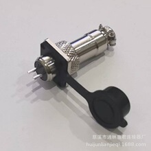 航空插头插座GX12方形法兰-2芯3芯4芯5芯6芯7芯公母针镀银 连接器
