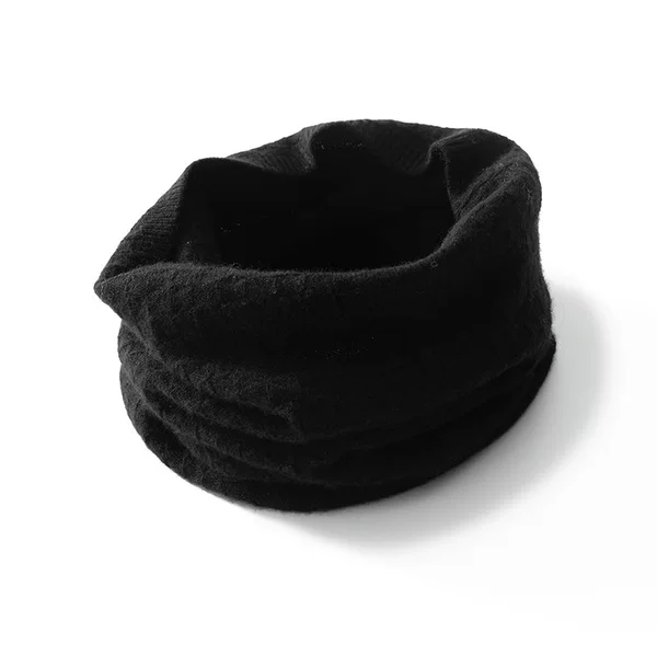 2024 new winter knitted warm cervical cashmere scarf unisex collar solid color plaid versatile