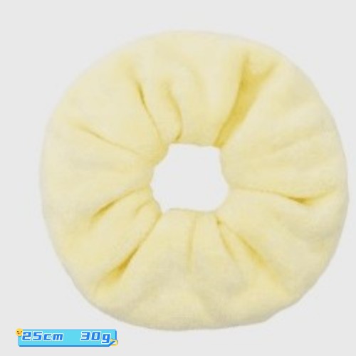 특대형 봉제머리끈-노란색(라벨포함) (25cm*30g)