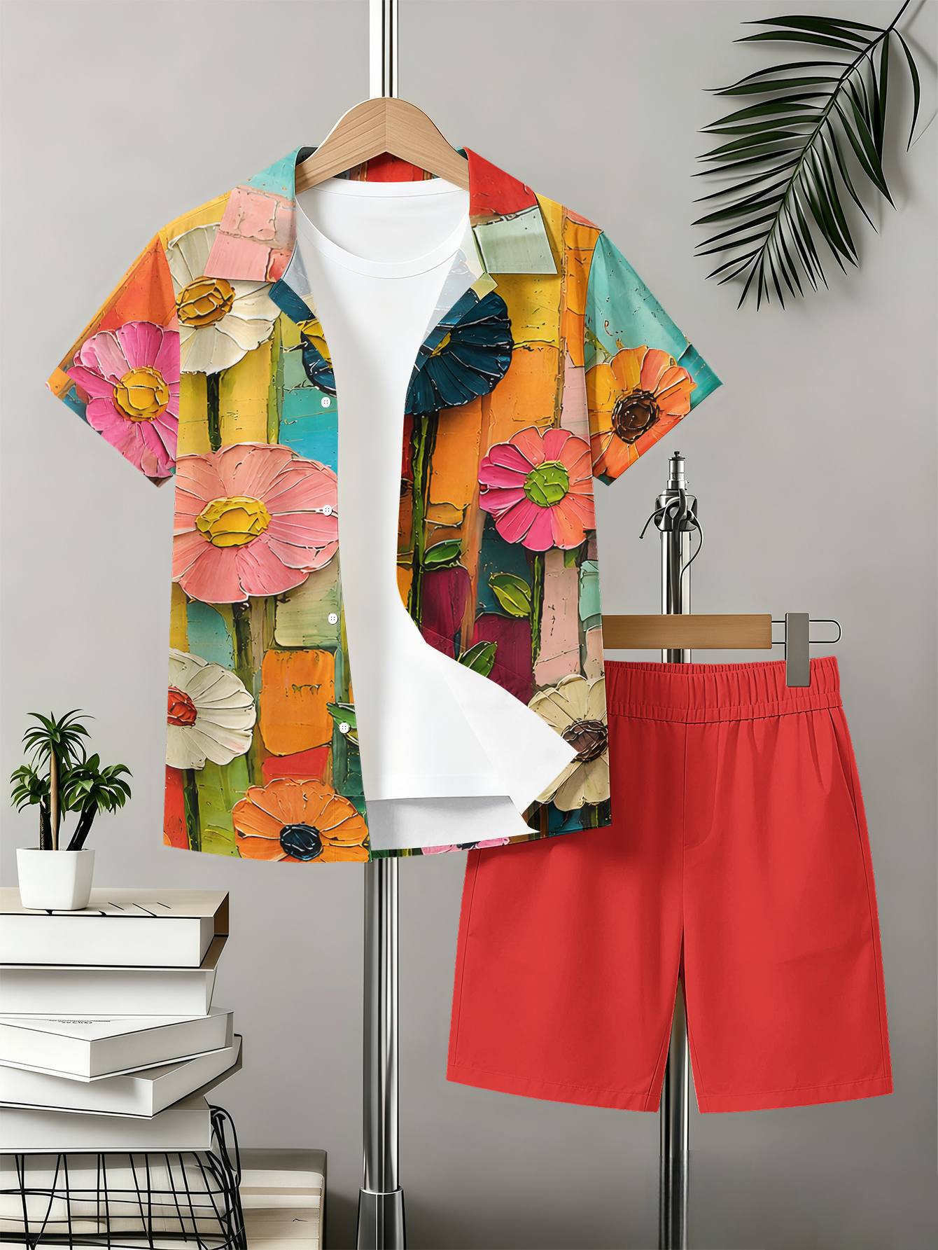 Sommer Set Mit Hemd Und Shorts Für Jungen Mit Totem-muster_voghion.com