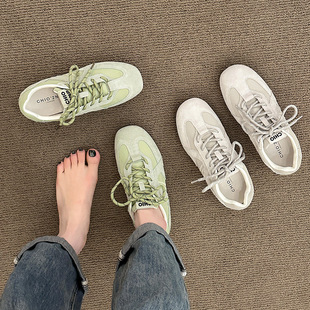 Retro Niche Lace-Up Casual Shoes for Women 2025 New Spring & Fall Hot Style Super Hot Shoes Soft Leather Forrest Gump Sneakers